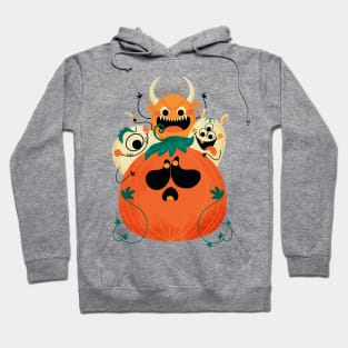 Halloween pumpkin and monsters Hoodie